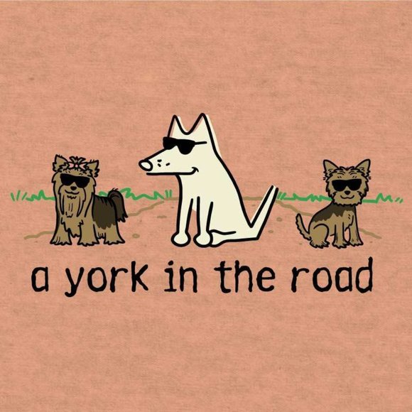 A York in the Road Unisex M Crewneck Heather Peach Short Sleeve Tee NWT - Picture 2 of 3